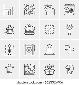 16 Business Universal Icons Vector. Creative Icon Illustration to use in web and Mobile Related project.