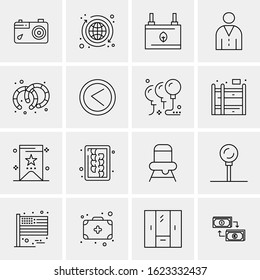 16 Business Universal Icons Vector. Creative Icon Illustration to use in web and Mobile Related project.