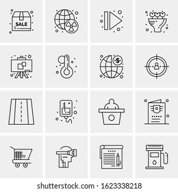 16 Business Universal Icons Vector. Creative Icon Illustration to use in web and Mobile Related project.