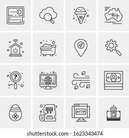 16 Business Universal Icons Vector. Creative Icon Illustration to use in web and Mobile Related project.