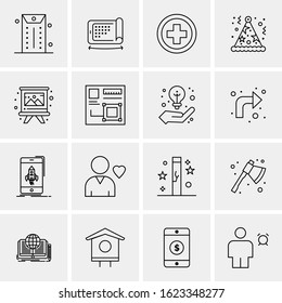 16 Business Universal Icons Vector. Creative Icon Illustration to use in web and Mobile Related project.