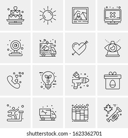 16 Business Universal Icons Vector. Creative Icon Illustration to use in web and Mobile Related project.