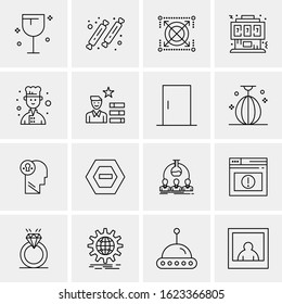 16 Business Universal Icons Vector. Creative Icon Illustration to use in web and Mobile Related project.