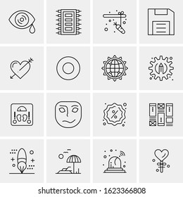 16 Business Universal Icons Vector. Creative Icon Illustration to use in web and Mobile Related project.