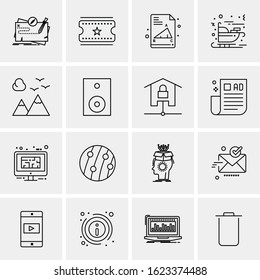 16 Business Universal Icons Vector. Creative Icon Illustration to use in web and Mobile Related project.