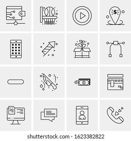 16 Business Universal Icons Vector. Creative Icon Illustration to use in web and Mobile Related project.
