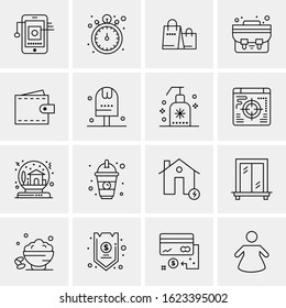 16 Business Universal Icons Vector. Creative Icon Illustration to use in web and Mobile Related project.