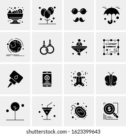 16 Business Universal Icons Vector. Creative Icon Illustration to use in web and Mobile Related project.