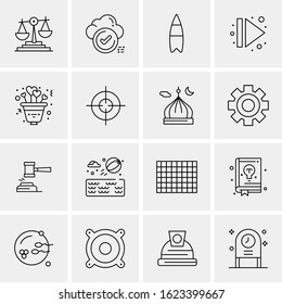 16 Business Universal Icons Vector. Creative Icon Illustration to use in web and Mobile Related project.