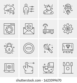 16 Business Universal Icons Vector. Creative Icon Illustration to use in web and Mobile Related project.