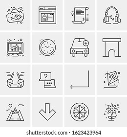16 Business Universal Icons Vector. Creative Icon Illustration to use in web and Mobile Related project.