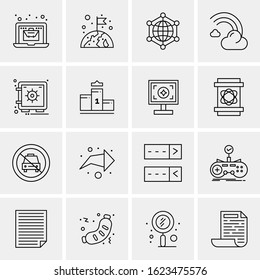 16 Business Universal Icons Vector. Creative Icon Illustration to use in web and Mobile Related project.