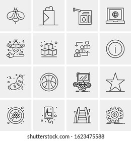 16 Business Universal Icons Vector. Creative Icon Illustration to use in web and Mobile Related project.