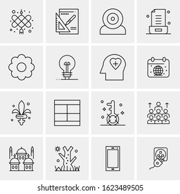 16 Business Universal Icons Vector. Creative Icon Illustration to use in web and Mobile Related project.