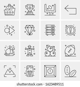 16 Business Universal Icons Vector. Creative Icon Illustration to use in web and Mobile Related project.