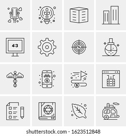 16 Business Universal Icons Vector. Creative Icon Illustration to use in web and Mobile Related project.