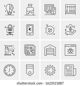 16 Business Universal Icons Vector. Creative Icon Illustration to use in web and Mobile Related project.