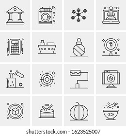 16 Business Universal Icons Vector. Creative Icon Illustration to use in web and Mobile Related project.