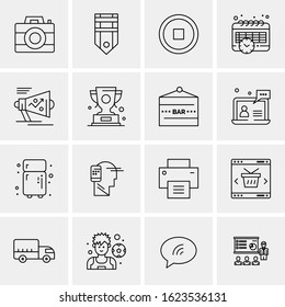 16 Business Universal Icons Vector. Creative Icon Illustration to use in web and Mobile Related project.