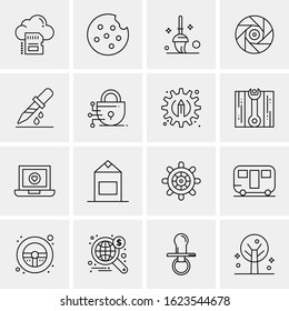 16 Business Universal Icons Vector. Creative Icon Illustration to use in web and Mobile Related project.