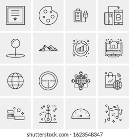 16 Business Universal Icons Vector. Creative Icon Illustration to use in web and Mobile Related project.