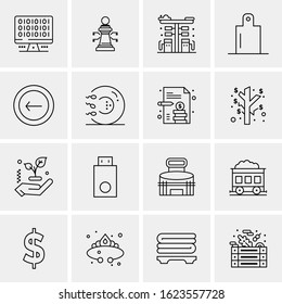 16 Business Universal Icons Vector. Creative Icon Illustration to use in web and Mobile Related project.