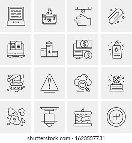16 Business Universal Icons Vector. Creative Icon Illustration to use in web and Mobile Related project.