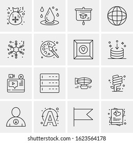 16 Business Universal Icons Vector. Creative Icon Illustration to use in web and Mobile Related project.