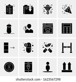 16 Business Universal Icons Vector. Creative Icon Illustration to use in web and Mobile Related project.