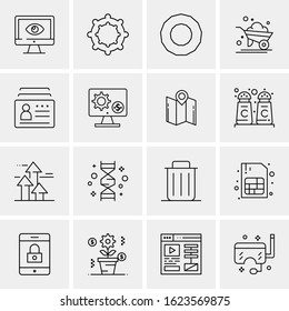 16 Business Universal Icons Vector. Creative Icon Illustration to use in web and Mobile Related project.