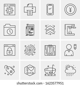16 Business Universal Icons Vector. Creative Icon Illustration to use in web and Mobile Related project.