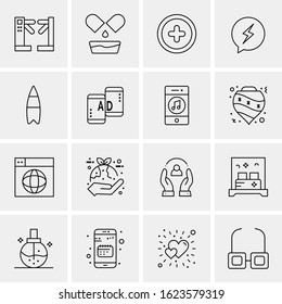16 Business Universal Icons Vector. Creative Icon Illustration to use in web and Mobile Related project.