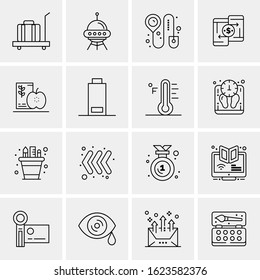 16 Business Universal Icons Vector. Creative Icon Illustration to use in web and Mobile Related project.
