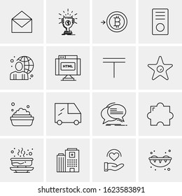 16 Business Universal Icons Vector. Creative Icon Illustration to use in web and Mobile Related project.