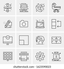 16 Business Universal Icons Vector. Creative Icon Illustration to use in web and Mobile Related project.