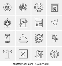 16 Business Universal Icons Vector. Creative Icon Illustration to use in web and Mobile Related project.