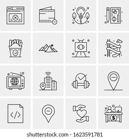 16 Business Universal Icons Vector. Creative Icon Illustration to use in web and Mobile Related project.