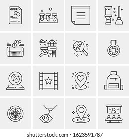 16 Business Universal Icons Vector. Creative Icon Illustration to use in web and Mobile Related project.