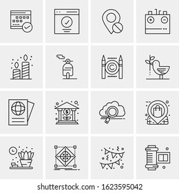 16 Business Universal Icons Vector. Creative Icon Illustration to use in web and Mobile Related project.