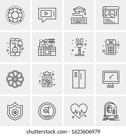 16 Business Universal Icons Vector. Creative Icon Illustration to use in web and Mobile Related project.