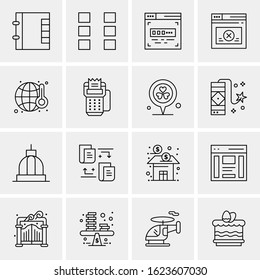 16 Business Universal Icons Vector. Creative Icon Illustration to use in web and Mobile Related project.