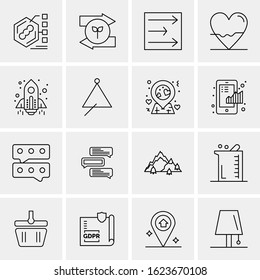 16 Business Universal Icons Vector. Creative Icon Illustration to use in web and Mobile Related project.