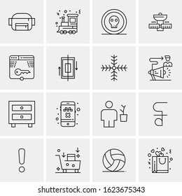 16 Business Universal Icons Vector. Creative Icon Illustration to use in web and Mobile Related project.