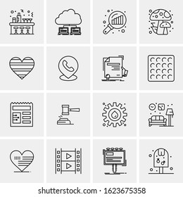 16 Business Universal Icons Vector. Creative Icon Illustration to use in web and Mobile Related project.