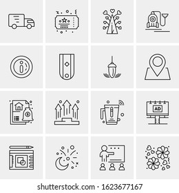 16 Business Universal Icons Vector. Creative Icon Illustration to use in web and Mobile Related project.