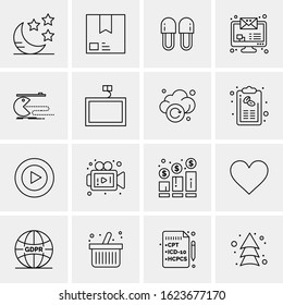 16 Business Universal Icons Vector. Creative Icon Illustration to use in web and Mobile Related project.