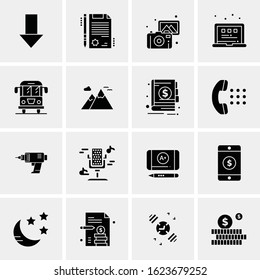 16 Business Universal Icons Vector. Creative Icon Illustration to use in web and Mobile Related project.
