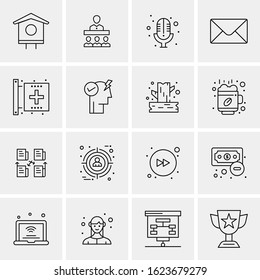 16 Business Universal Icons Vector. Creative Icon Illustration to use in web and Mobile Related project.
