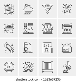 16 Business Universal Icons Vector. Creative Icon Illustration to use in web and Mobile Related project.