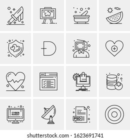 16 Business Universal Icons Vector. Creative Icon Illustration to use in web and Mobile Related project.